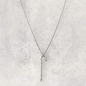 925 ITALY Sterling Silver with CZ Box Chain Snake Necklace